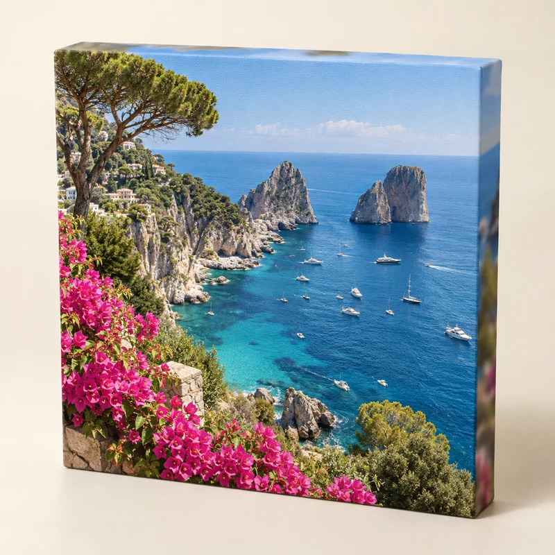 Exemple de toile 30 × 30 cm avec côtés photo floutés